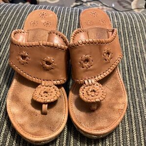 Jack Rogers light brown leather wedge